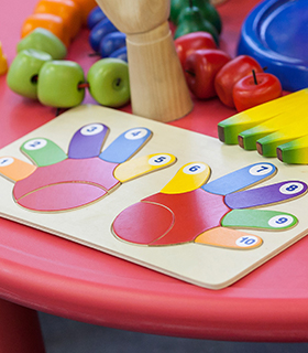 Colorful educational toys for preschool students
