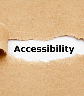 Accessibility written under a brown bag